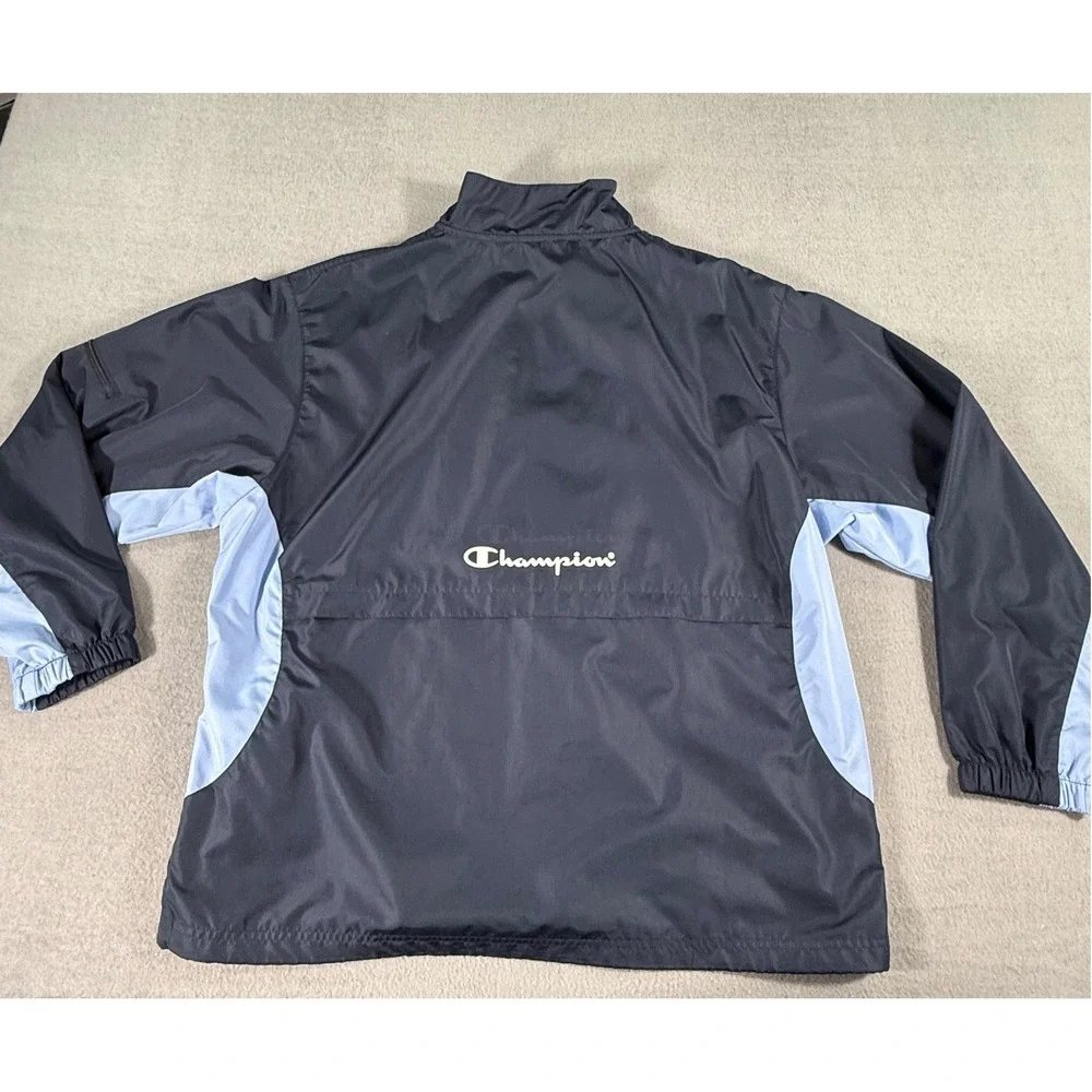 Champion Men XL Track Jacket Navy Blue Full Zip‎ Lightweight Athletic Y2K